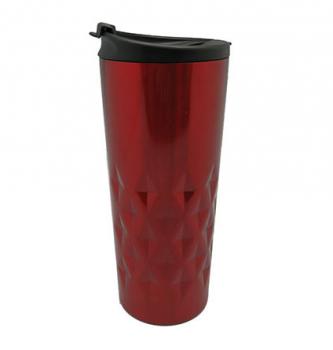 Taza de café acolchada del vacío del acero inoxidable roja, 400ML azul