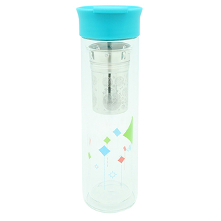 Botella de cristal de la pared doble con el tamiz 380ml