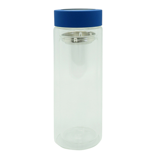 Botella de cristal 380ml del té de la pared doble con el tamiz