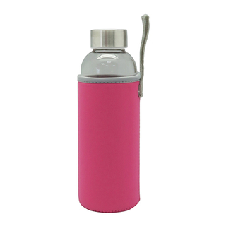 Botella de agua de cristal de un sólo recinto portable con el bolso protector