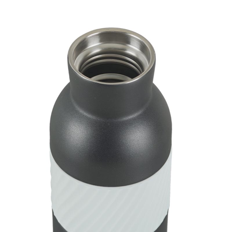 Elegante botella de vacío de acero inoxidable 600ml con tapón de patrón de corcho
